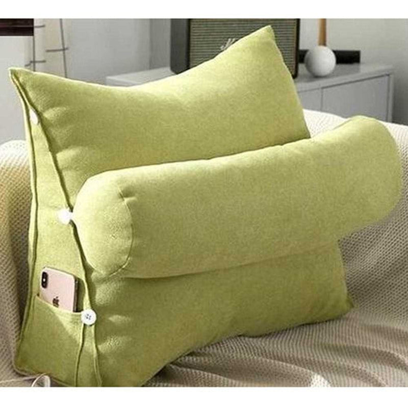 Triangular Back Rest Pillow/Cushion - Light Green